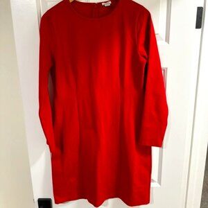 J Crew Long Sleeve Red Dress Size 10 Holiday Party